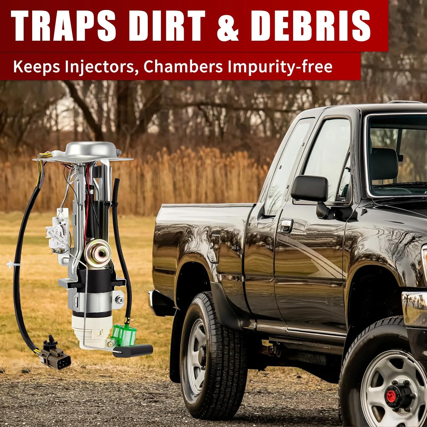 17050-01G04 Fuel Pump Module Assembly Compatible with 1988-1992 Nissan D21 2.4L L4 & 3.0L V6 Pickup, Replace E8268S SP4017M - Image 4