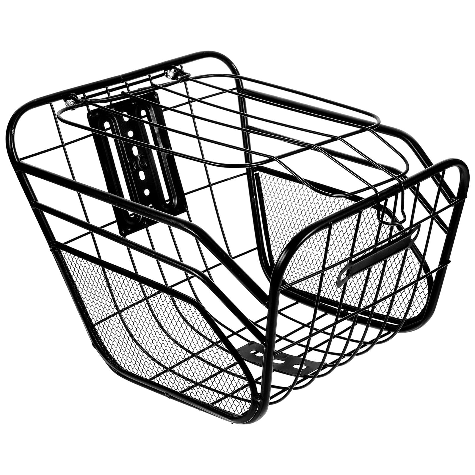 Abnehmbarer Fahrradkorb aus Metall, Robust, Schwarz, Vorne