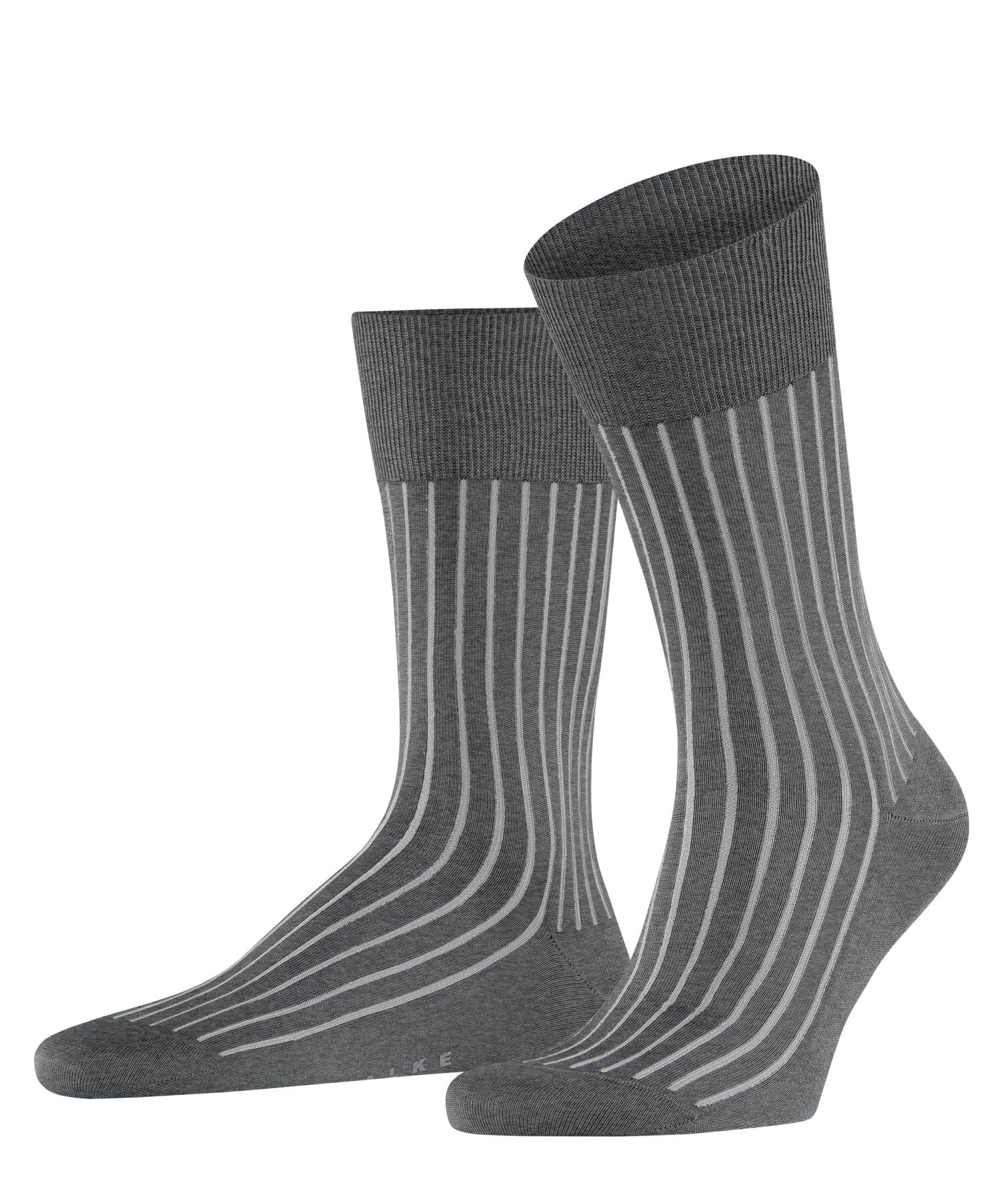 FALKE Men's Shadow M So Cotton Patterned 1 Pair Socks, Grey Steel Melange 3164, 8.5-9.5