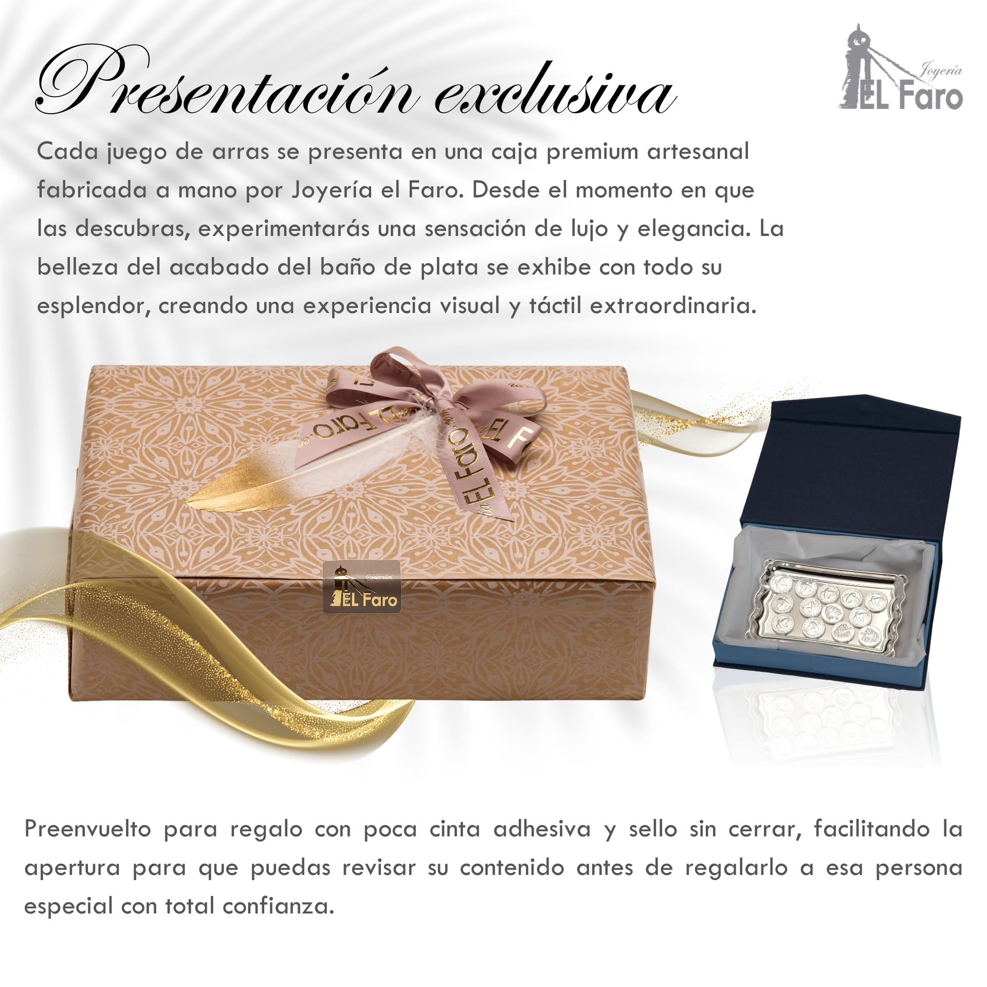 JOYERIA EL FARO | Arras de Boda | Arras Boda | Grabado Personalizado | Presentación en Estuche Premium | Un Regalo para Toda la Vida