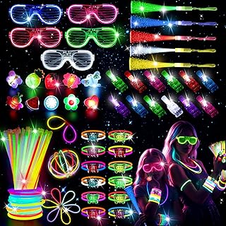 LovesTown Glow in the Dark Party Supplies for Kids Adults, 260PCS Light ...