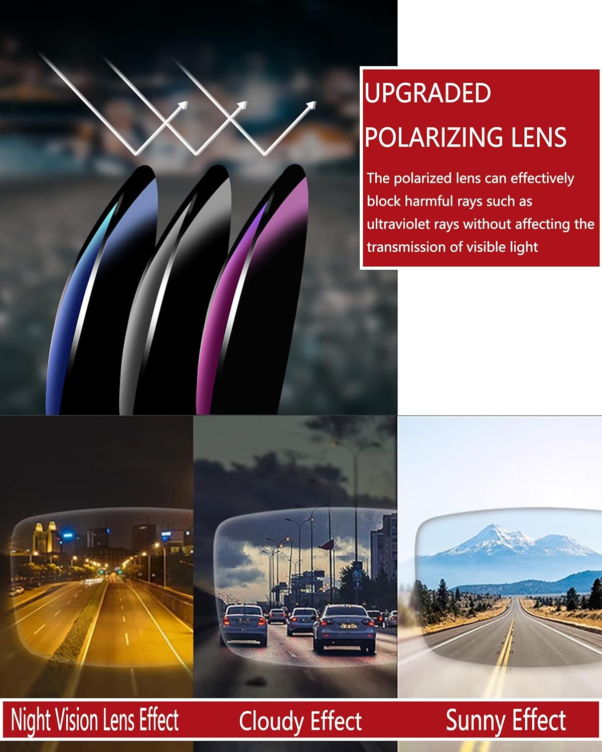 Onrtry Polarized Clip-On Flip Up Sunglasses Over Prescription Glasses for Women Men Metal Clip Rimless Sun Glasses - Image 3