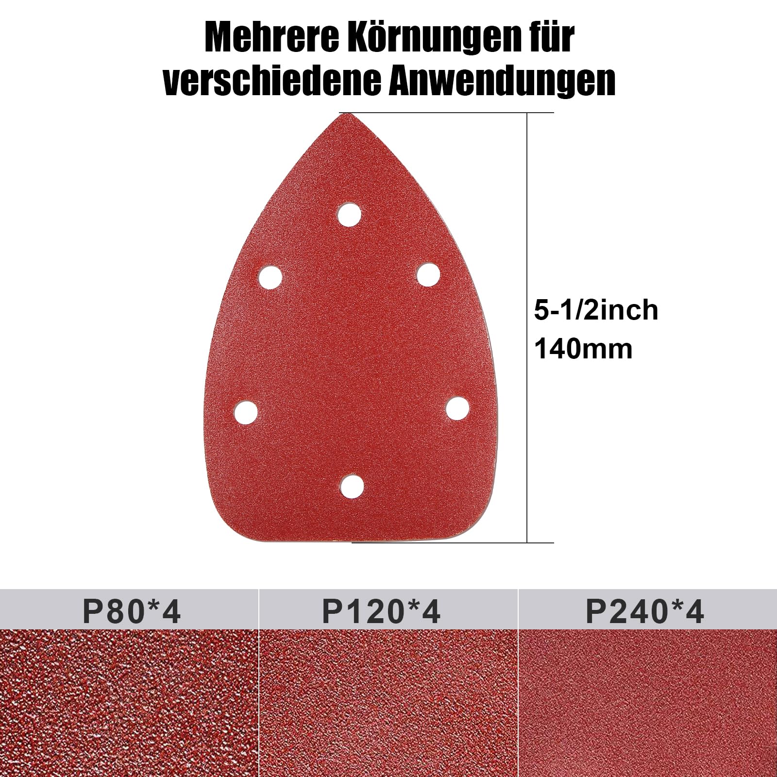 HYCHIKA Ponceuse Bois 140W, 13000 OPM Ponceuse avec dépoussiérage efficace, avec 12PCS papier de verre, idéal pour poncer le bois et enlever la rouille et la peinture
