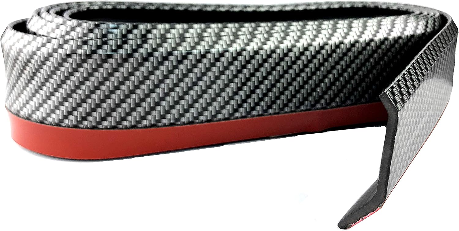 Front Bumper Lip 8.2 FT / 250cm Universal Strip Splitter Spoiler Side Skirt Carbon Fiber Black for Car Truck, 2.5m Length