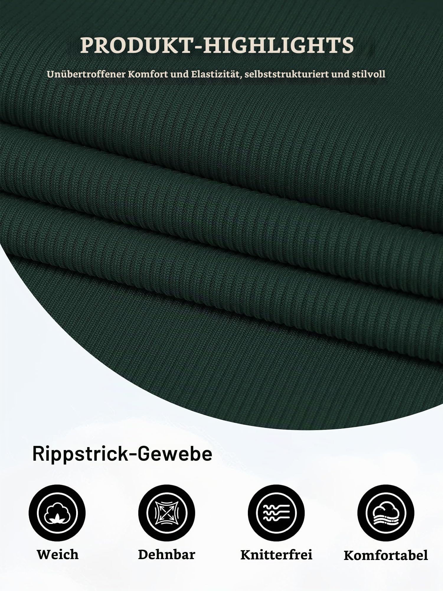 PLOKNRD Damen Strickkleid Langarm A-Linie Herbst Winter Kleid, Dk Grün, XXL