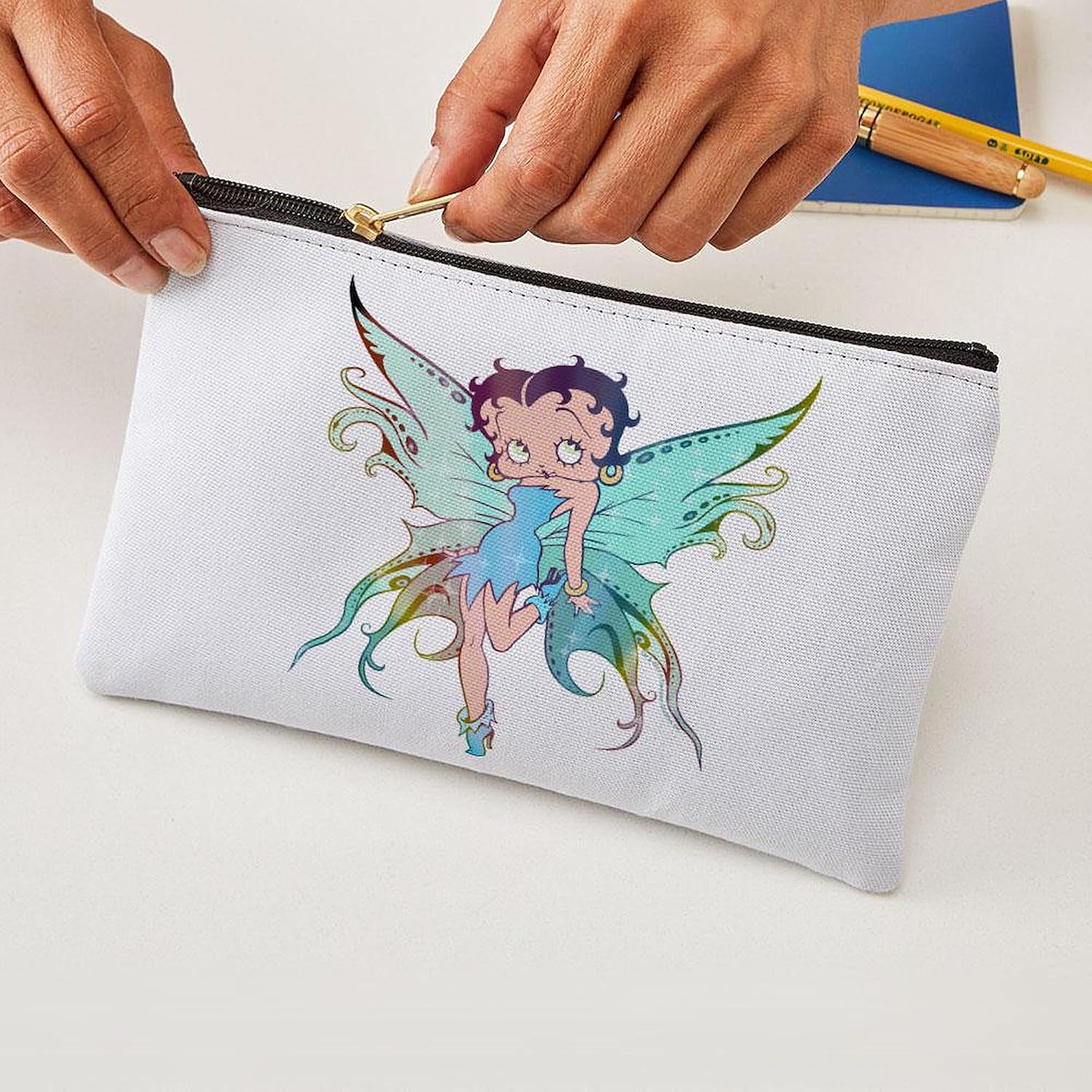 CafePress Betty Boop Folklore Fairy Zipper Makeup Pouch, 8.5"x6"