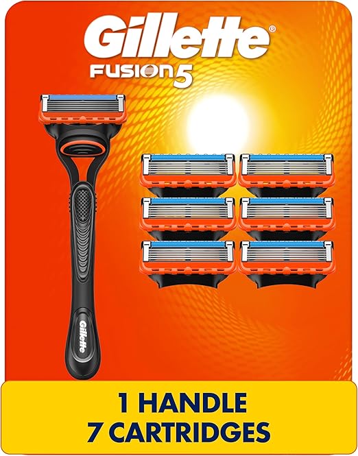 Gillette Fusion5 Mens Razor, Includes 1 Handle, 7 Razor Blade Refills ...