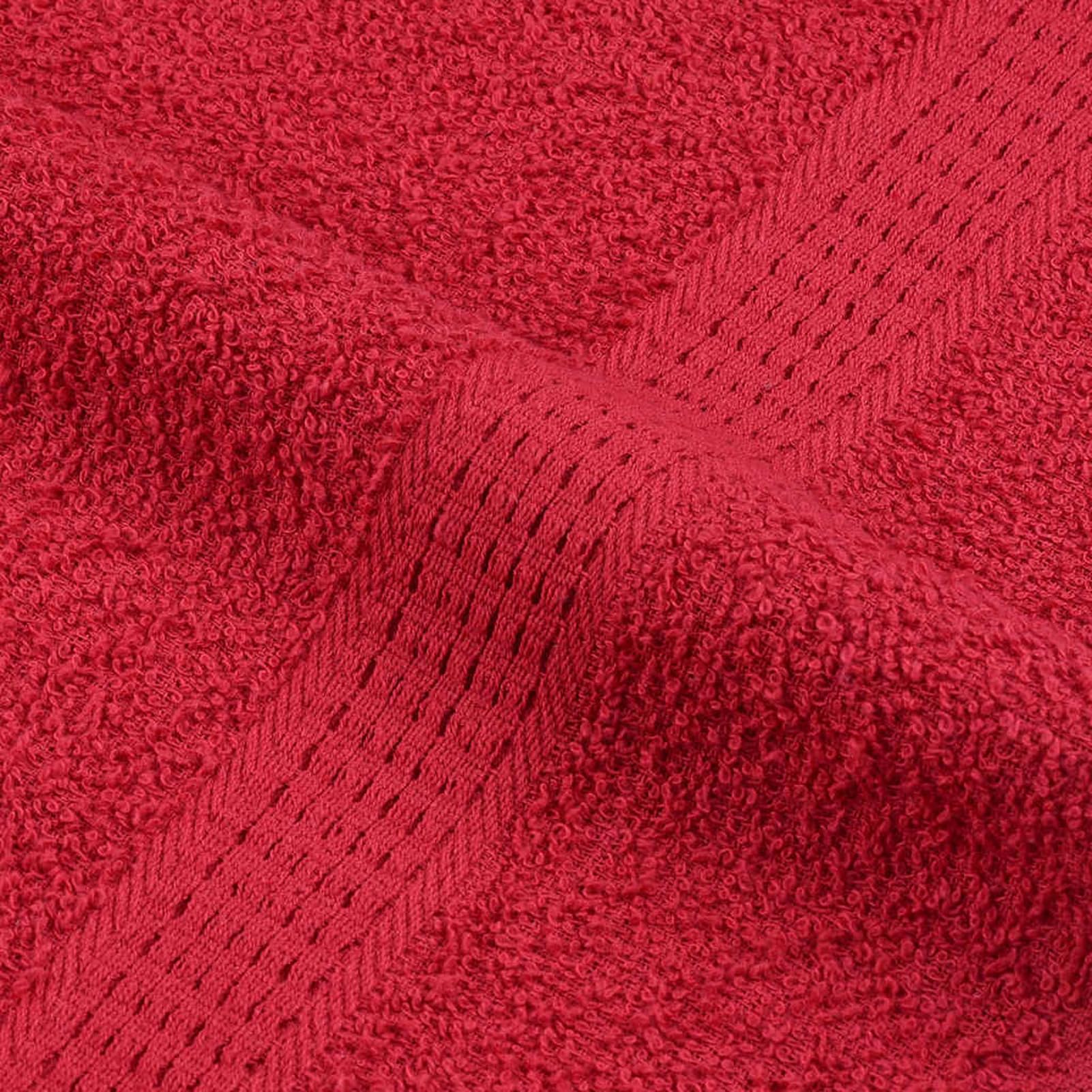 Homgoday Set Asciugamani Bagno 8 Pezzi FROGN, 100% Cotone, 360 g/m2, Certificato Oeko-Tex, Rosso, Lavabile in Lavatrice, Anello per Appendere