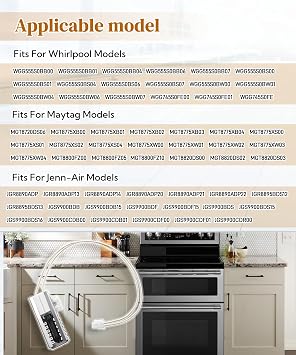 W11596211 Gas Range Oven Ignitor Replacement for Whirlpool, Maytag, KitchenAid, Jenn-Air, Kenmore & Ikea Replaces 74007965, WP7432P143-60, W11532055 | Plug-and-Play Design for DIY Installation