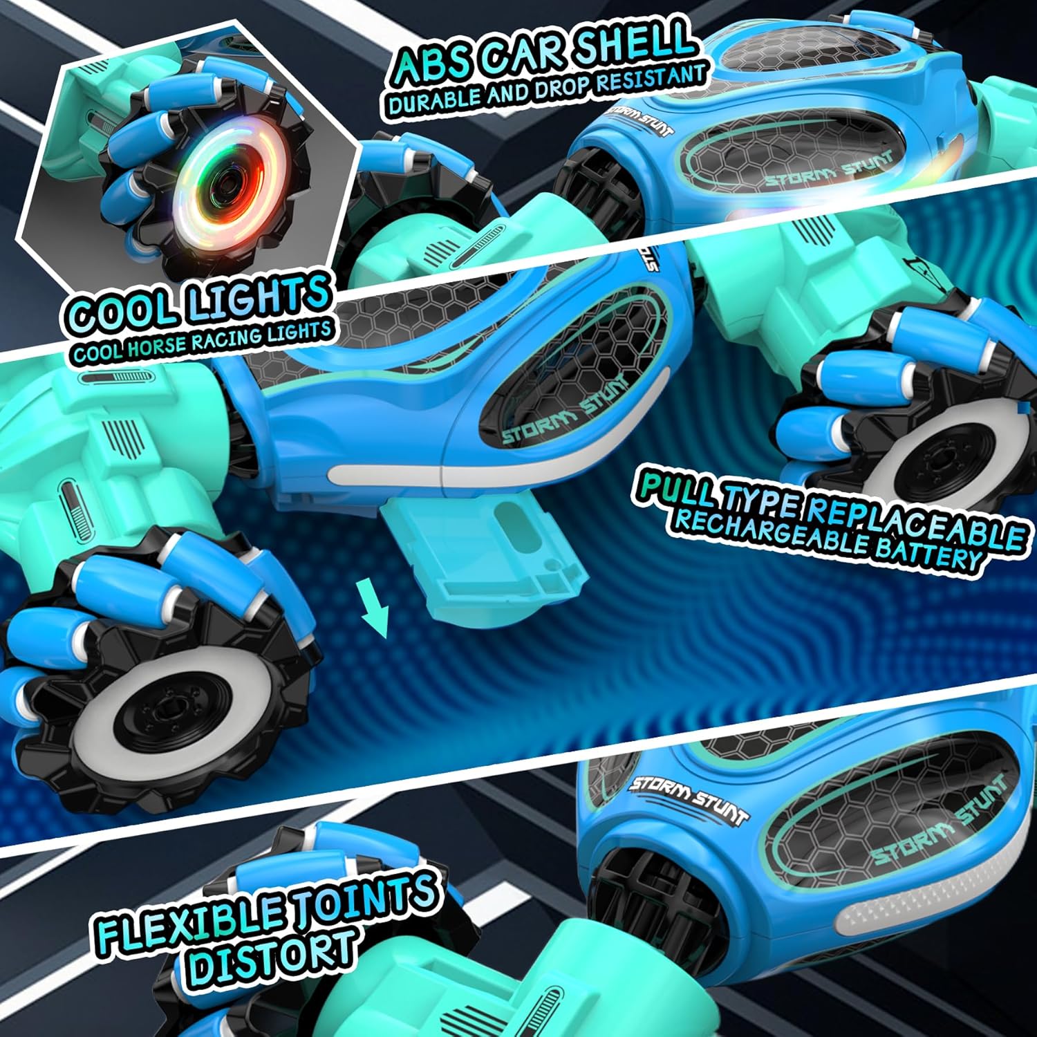 RC Car Gesture Sensing Stunt Car, Toys for Boys Girls 6-12, Best Gifts for Kids Boys 6 7 8 9 10 11 12 Years Old, 2.4GHz 4WD RC Toy Off-Road 360° Rotate All-Round Drift with Lights Music