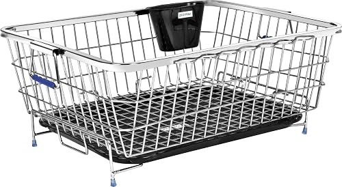 Plantex Stainless Steel Vessel Drainer Basket/Dish Drying Rack with Drainer Tray/Utensil Drying Rack for Kitchen/Plate Stand/Basket for Utensils (Size-56x43x23cm)