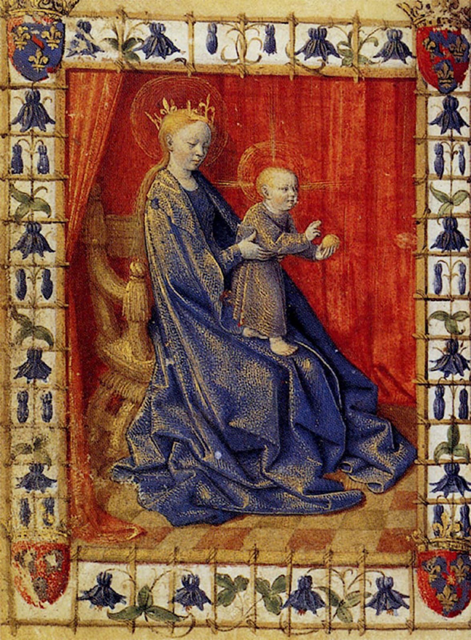 POSTERIIk Vintage Art Print Images Pictures Print the Virgin and Child Enthroned by Jean Fouquet Modern Colour Posters for Office Home Decor 60x90cm