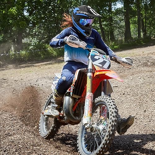 Miniatura 7 de Cascos de motocross para jóvenes, aprobados por el DOT, para niños, ATV, todoterreno, cuatro ruedas, cascos de motocicleta BMX (guantes de