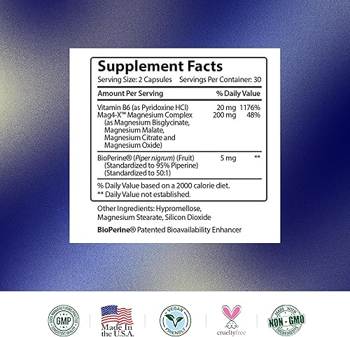 Miniatura 7 de Research Verified Complejo de magnesio - Soporte cerebral, muscular y nervioso - Bisglicinato de magnesio, malato, citrato y óxido - Bioperina - 180