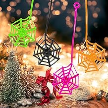 Glow Fever 24Pcs Sticky Spider Web Party Favors Pack, 7.5 inches in Total Length, Halloween Party Favors, Gifts For Birthday, Goodie Bag Classroom Prizes, 4 colors