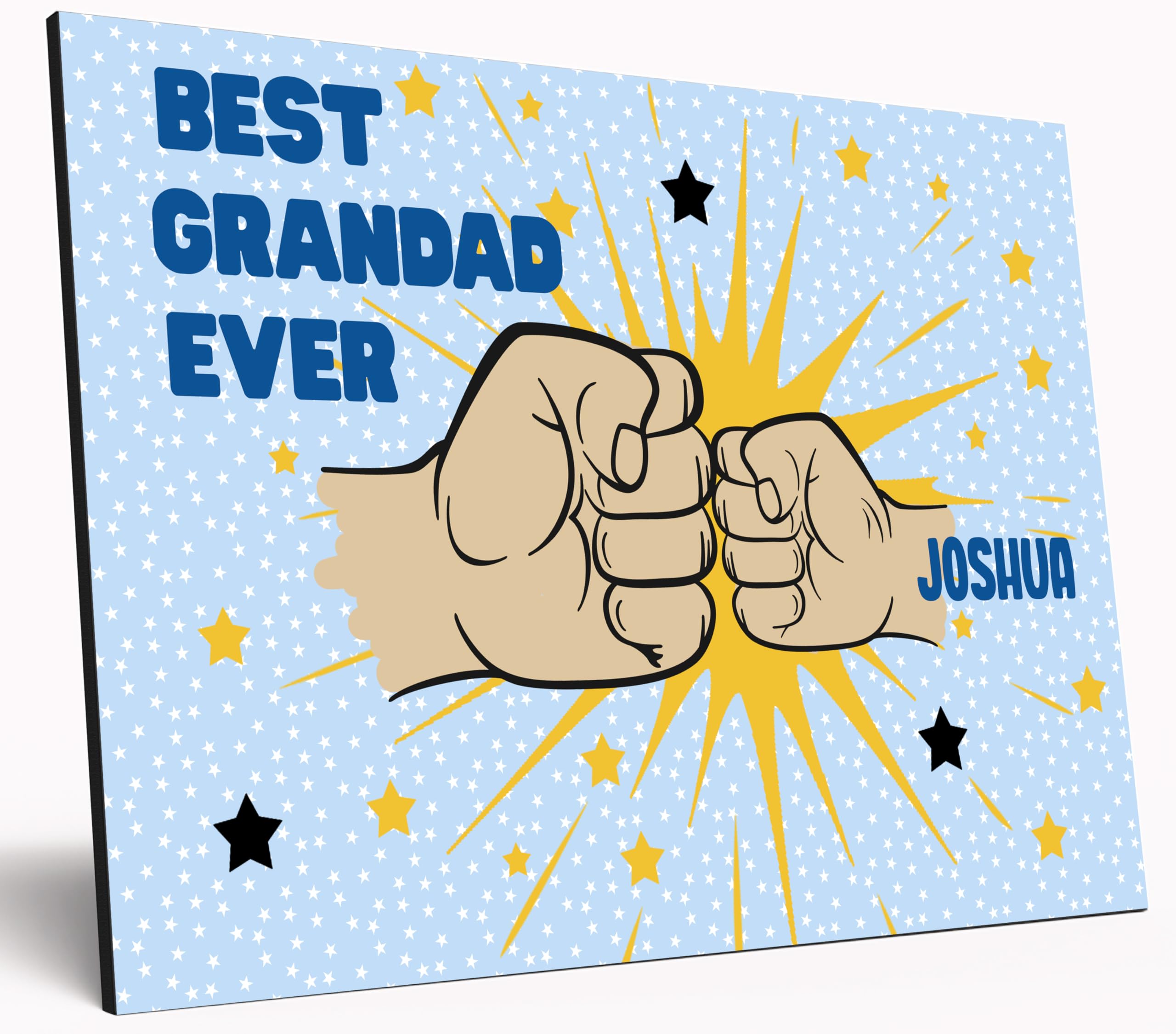 Personalised Fist Bump Sign Custom Wooden Print A4 Plaque Fun Gift Sign for Dad, Grandad, Uncle Wall Art Desk Office Home Décor