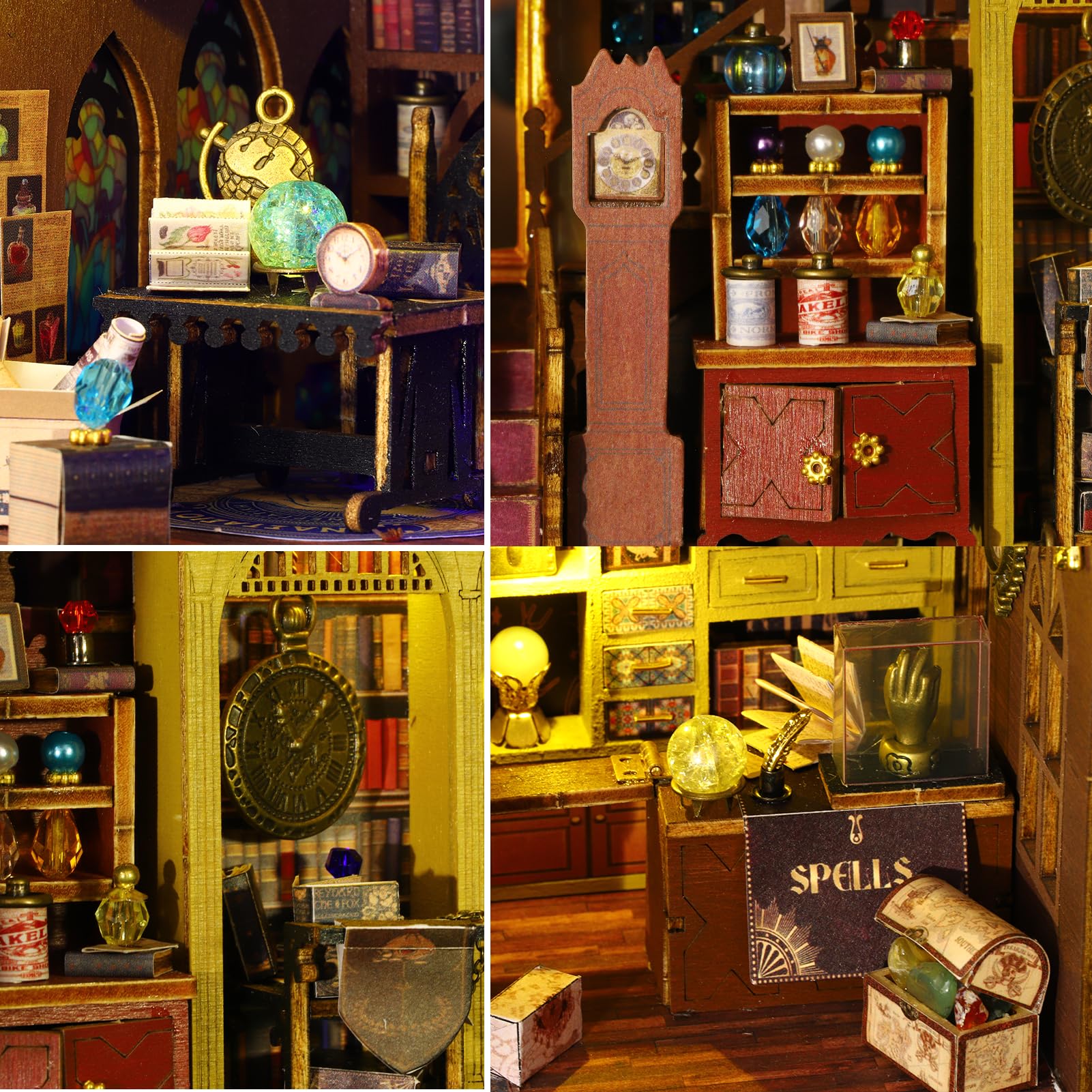 Plustopoy Kit de casa de muñecas en miniatura, rompecabezas de madera 3D, kit de casa en miniatura de madera para adultos, manualidades de casa de muñecas de madera, mini modelo, regalo, decoración