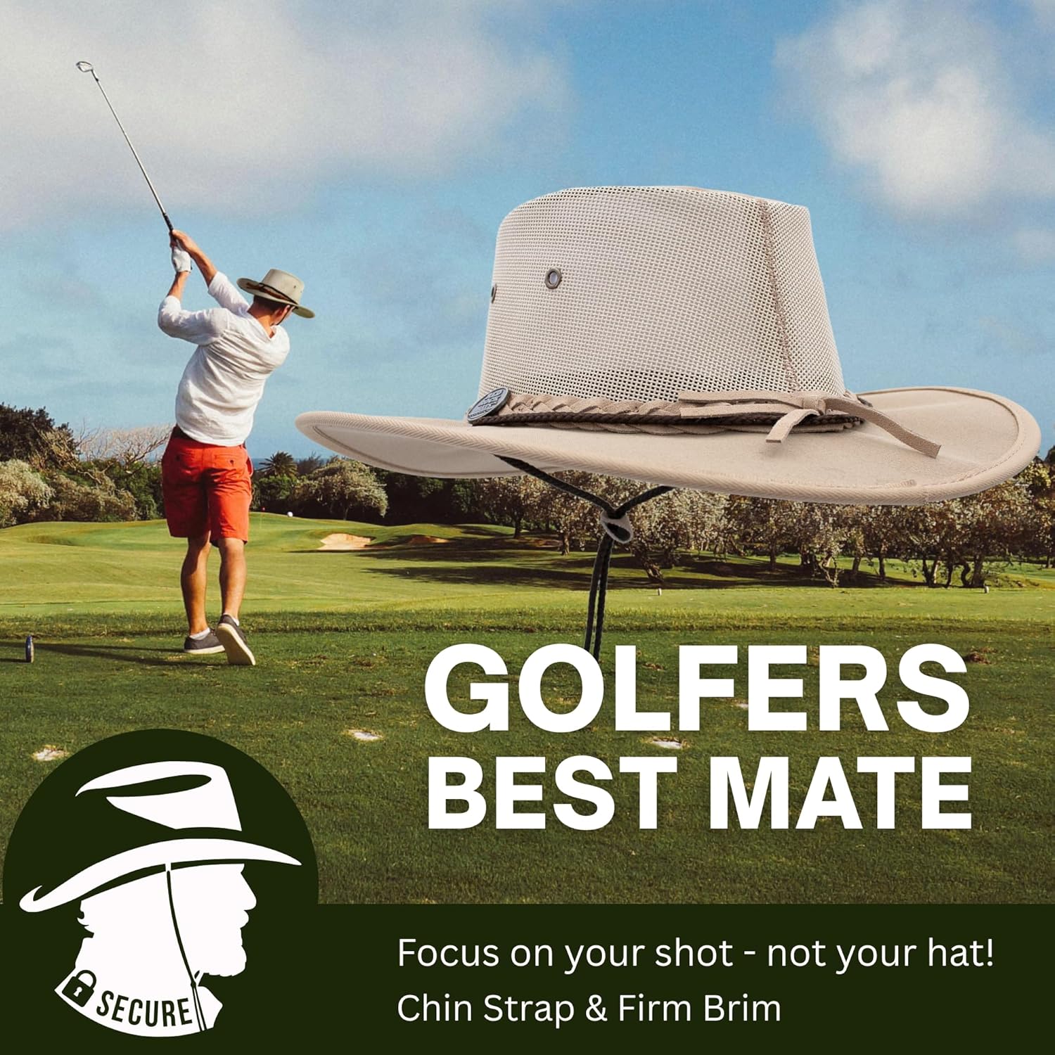 1048 Canvas Cooler - Australian Drover Sun Hat - Durable Canvas, Airflow Mesh, Lightweight, Wide Brim - Image 7