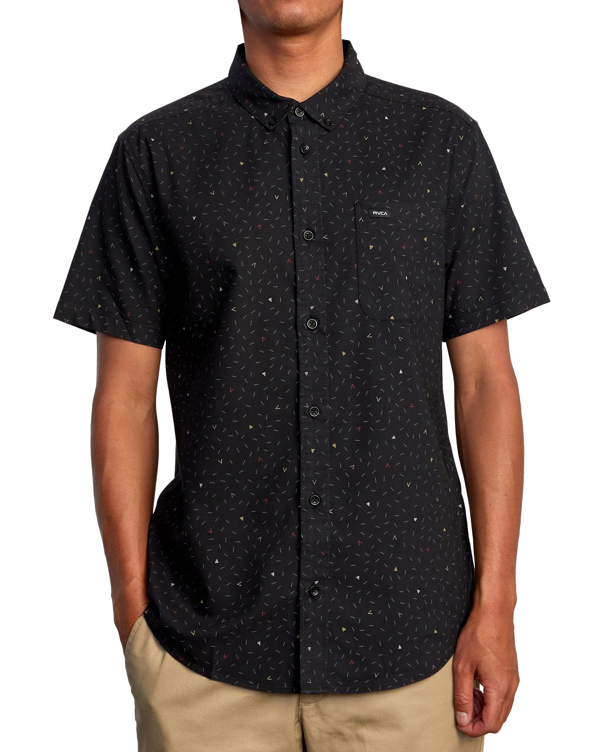 Oxford Shirt Rvca Mens Button Down That'll Do Stretch Long Sleeve Woven Shirt