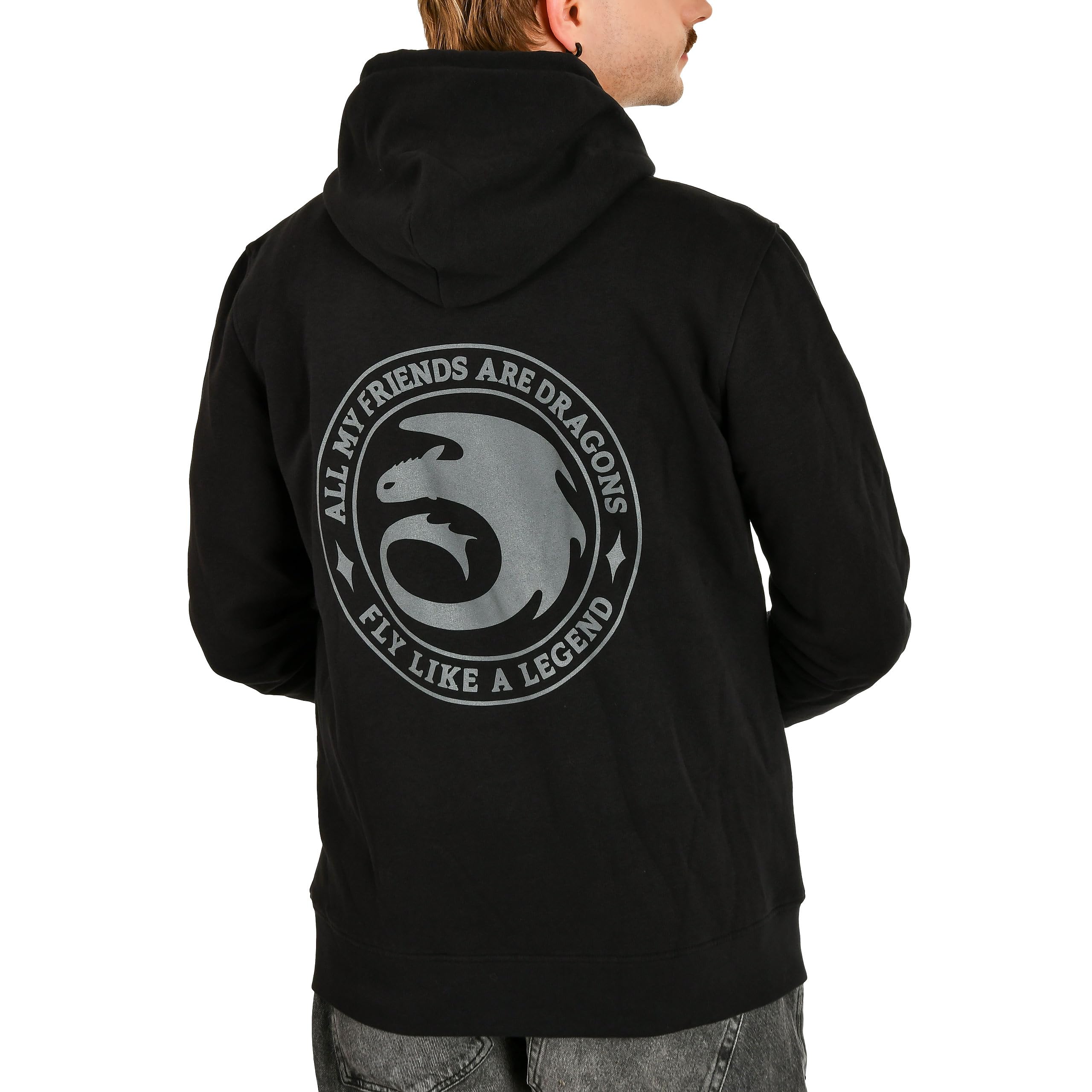 Elbenwald How to Train Your Dragon - Hooded Jumper Night Fury Legend Black, black, S