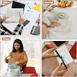ZCZN A5 Square Grid Notebook 6 Pack, Kraft Jounurals Notebooks 60 Pages(30 Sheets), 8.15 * 5.5 Inches Notebooks Bulk, Diary, Subject, Memo Notebooks for Work, School, Office