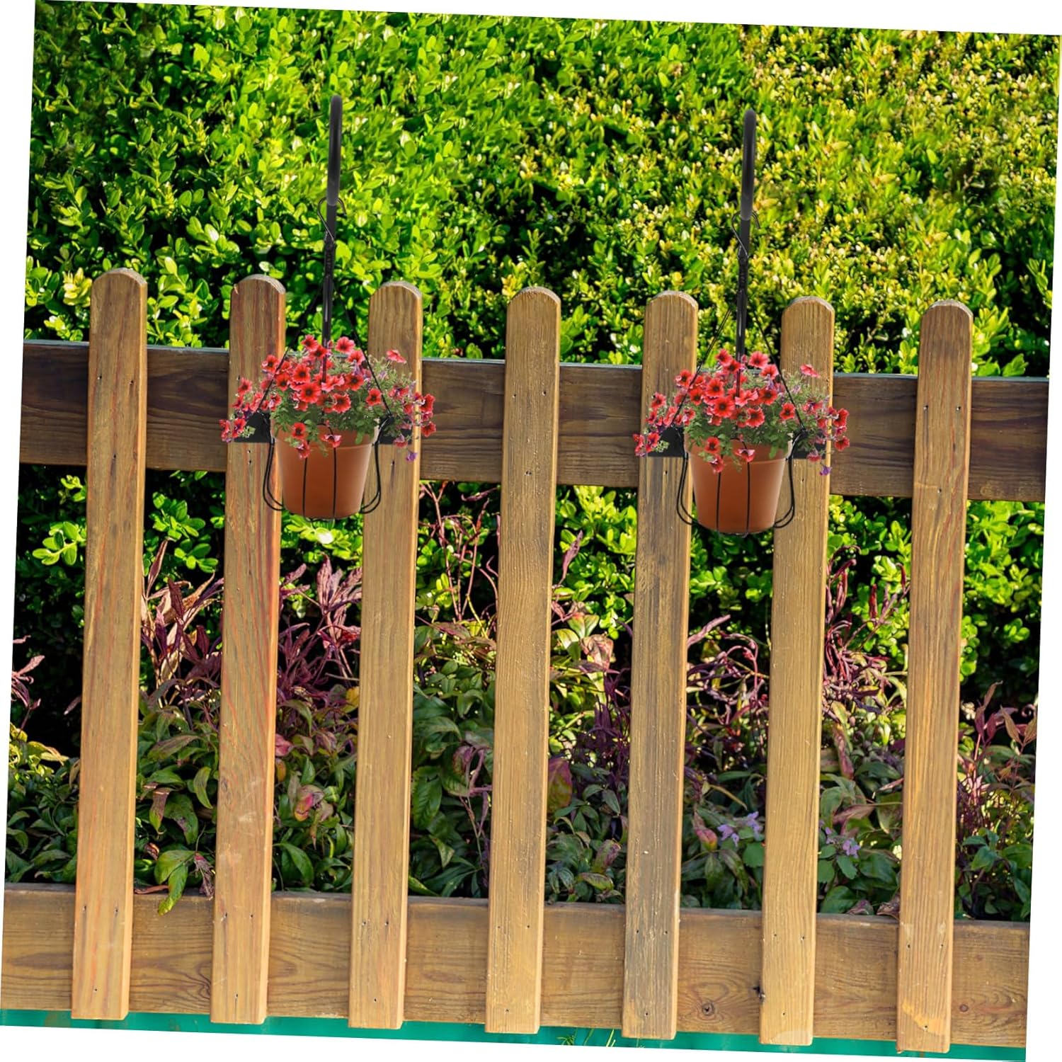 Toyvian Metal Hanging Flower Pot Rack Heavy Duty Bracket for Balcony and Deck Railing Decorative Wall Hook for Planters and Baskets Sturdy Flower Display Holder