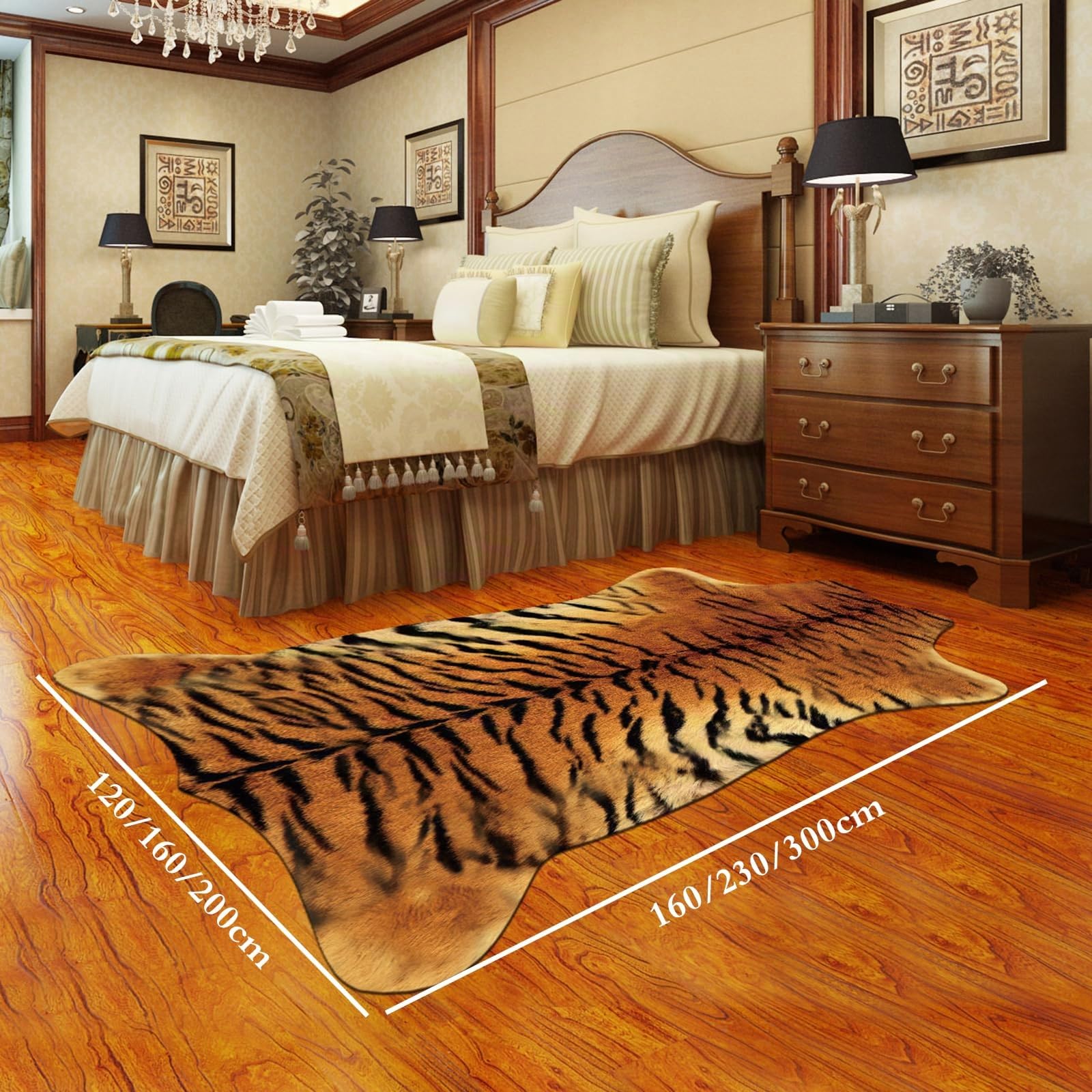 Tapis en Fausse De ZèBre,Tapis en Peau d'animal,Tapis à Imprimé LéOpard,Tapis en Peau De Vache SynthéTique,avec RevêTement Peau BêTe,AntidéRapant,pour Chambre à Coucher,Salon