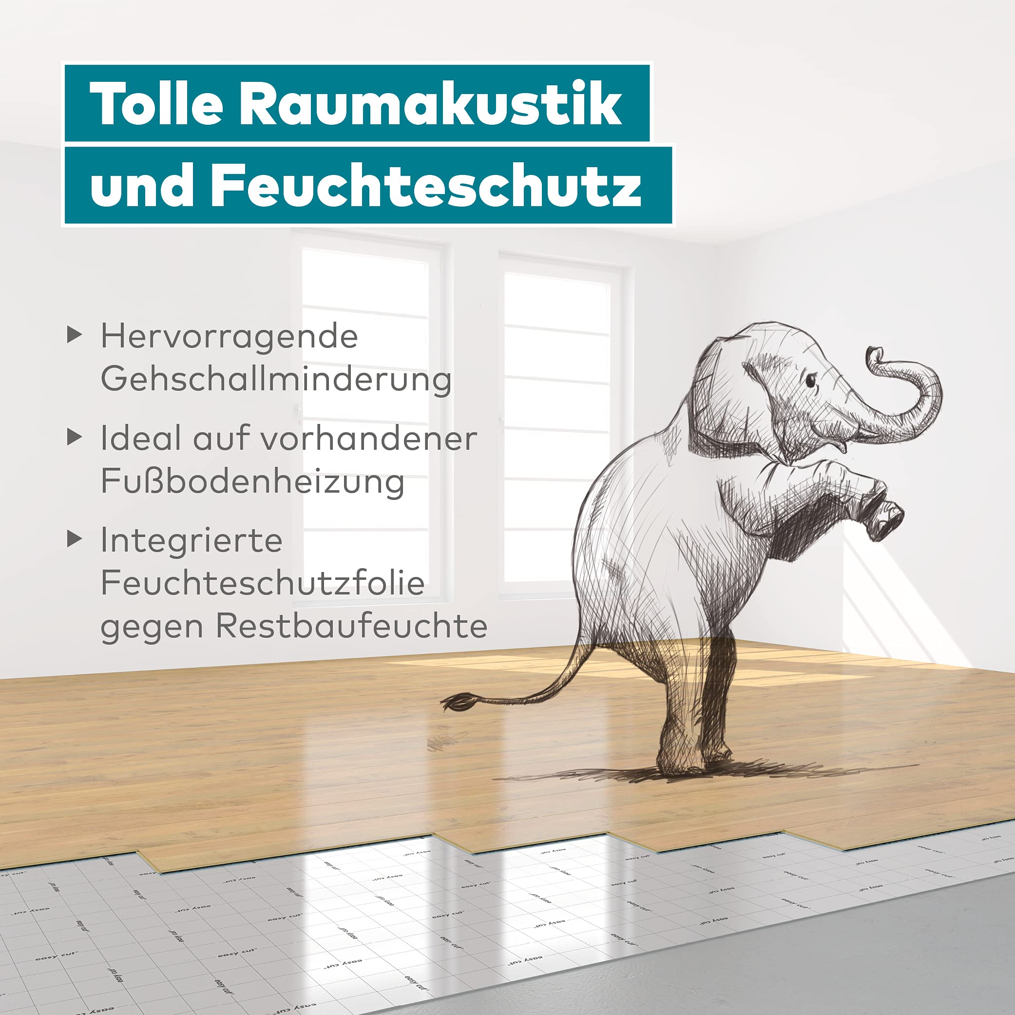 SELITPRO XPO 2 mm AquaStop - Verlegeunterlage für Laminat und Parkett mit Feuchteschutz (10 m²-Rolle)