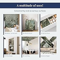 Vista 7 de artgeist Mural de pared Flores y plantas, 154 x 110 pulgadas, papel tapiz autoadhesivo extraíble grande, diseño impreso, mural de líneas de cemento