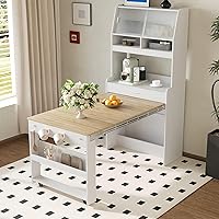 Vista 45 de Juego de mesa de comedor de 3 piezas con altura de mostrador, juego de comedor de madera maciza con 2 taburetes tapizados, mesa de comedor