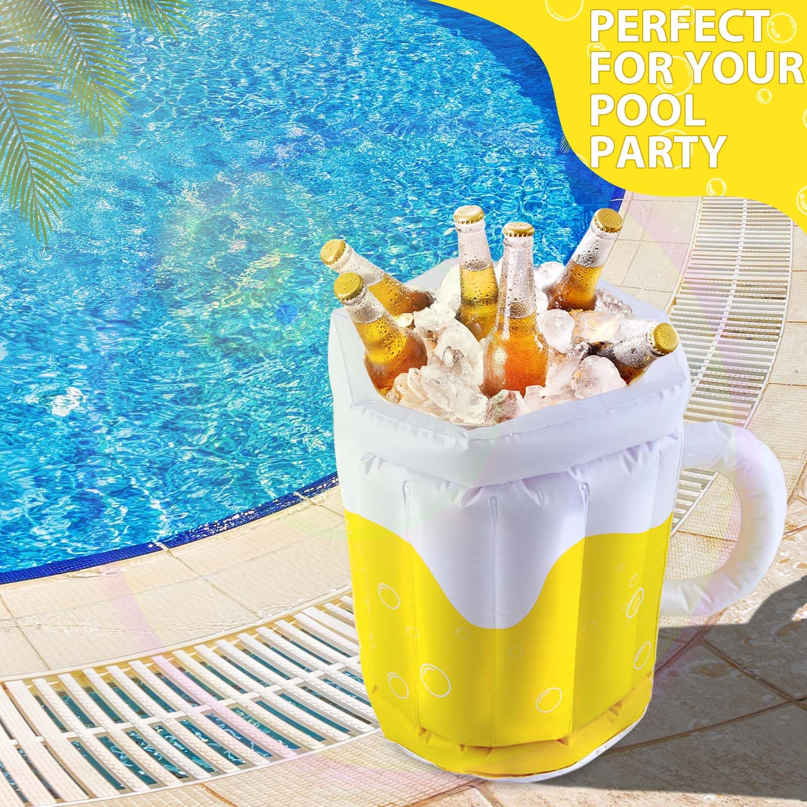 Cubo de Cerveza Inflable para Fiestas de Verano, Soporte para Bebidas, Soporte para Bebidas Flotante para Fiestas