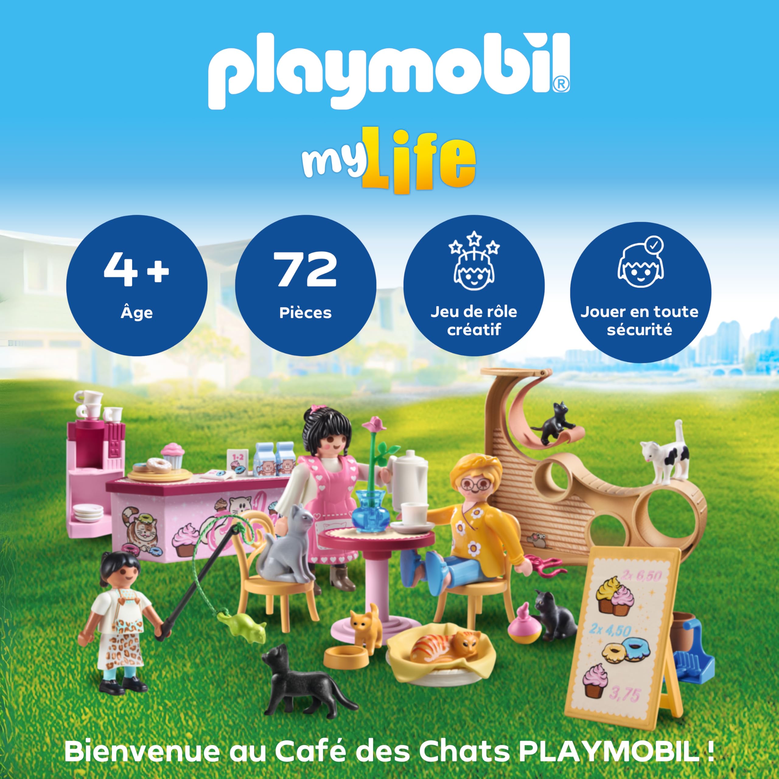 Visiter la boutique Playmobil Playmobil | My Life | Café des Chats | Jouet pour Enfants | Set de Figurines d'animaux | Jouet pour Enfants à partir de 4 Ans | 71744 in use