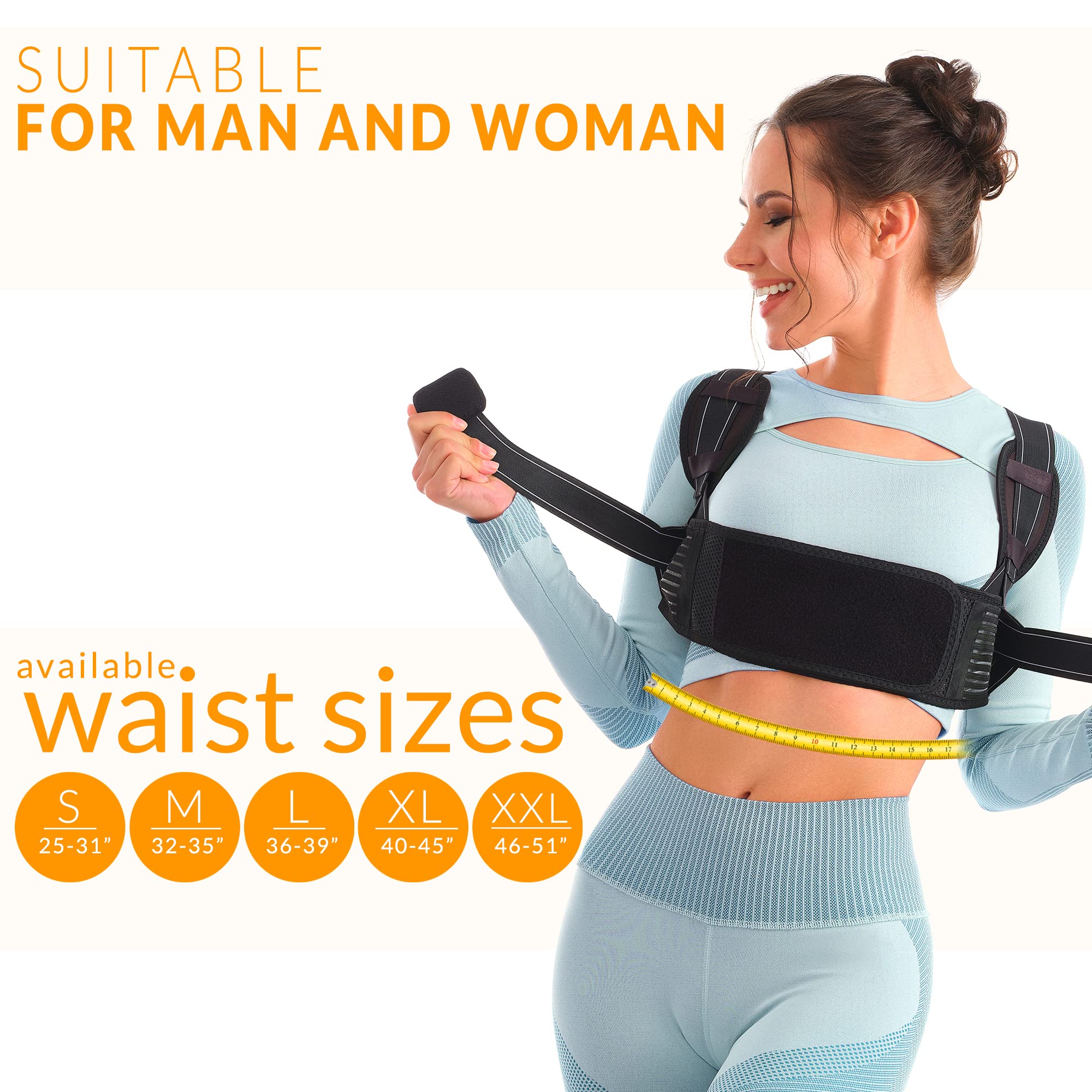 Selbite Posture Corrector for Women and Men Adjustable Mid and Upper Back  Brace Comfortable New Model of Back Support Improves Posture