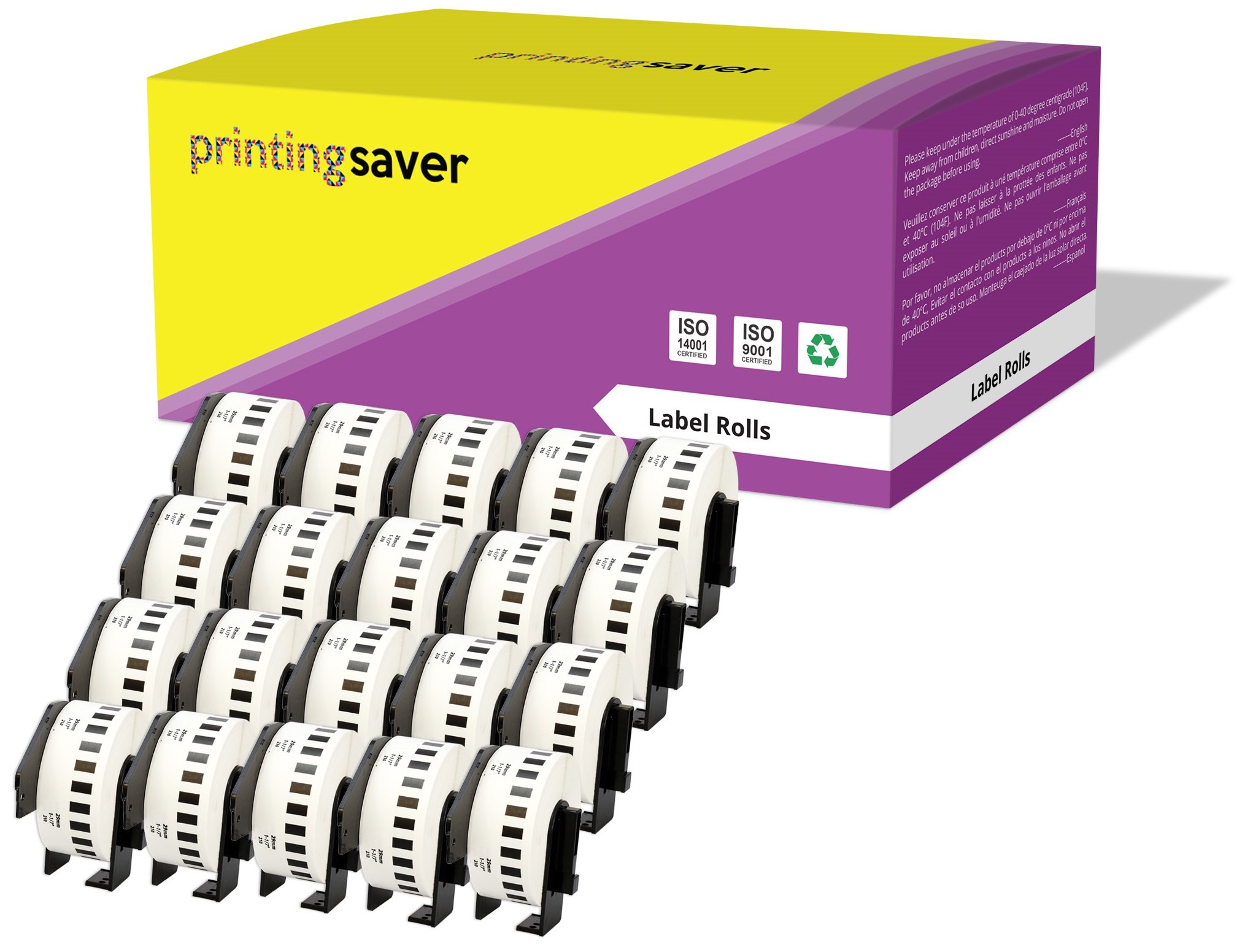 20 Compatible Rolls DK22210 DK-22210 29mm x 30.48m Continuous Address Labels for P-Touch QL-500 QL-550 QL-560 QL-570 QL-700 QL-800 QL-810W QL-820NWB QL-1050 QL-1060N QL-1100 QL-1110NWB