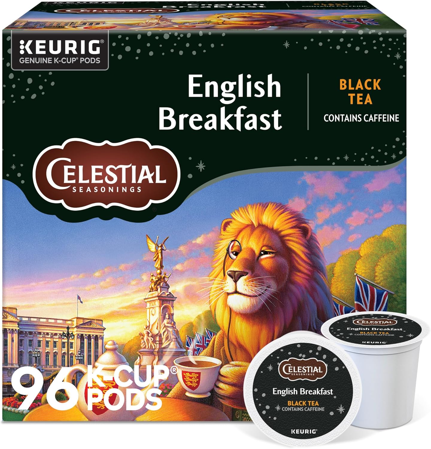 Celestial Seasonings English Breakfast Black Tea, Single-Serve Keurig K-Cup Pods, 96 Count