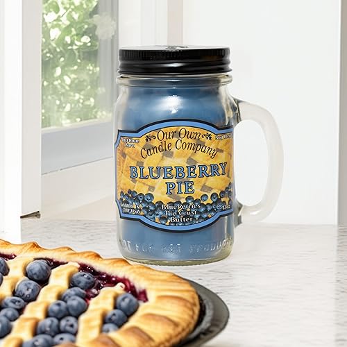 Miniatura 3 de Our Own Candle Company Vela perfumada de tarta de arándanos de 13 onzas en tarro de masón, fabricada en los Estados Unidos