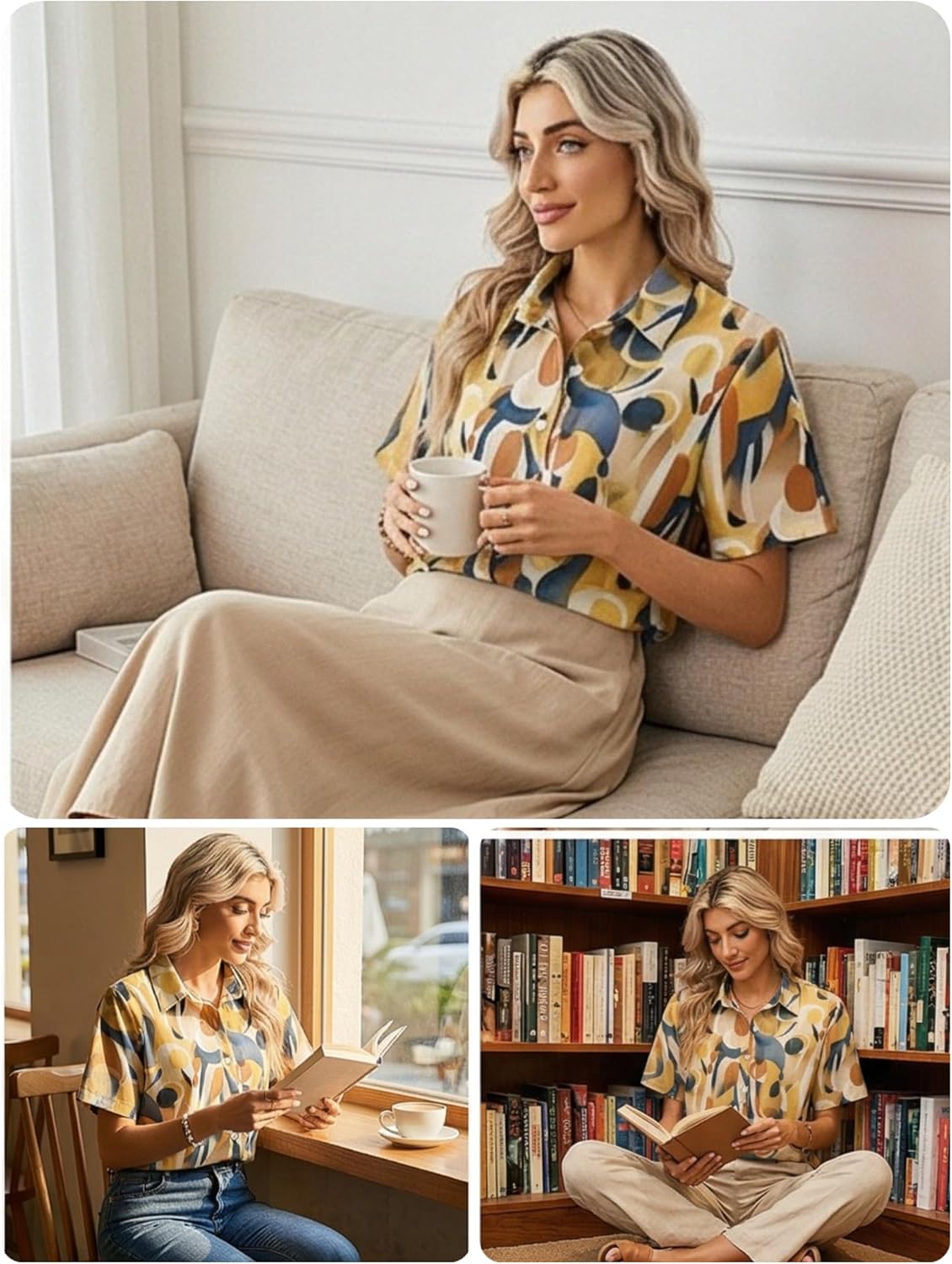 Zeagoo Women Linen Button Down Shirts Short Sleeve Blouse Business Casual Tops Dressy Summer Outfits - Image 5