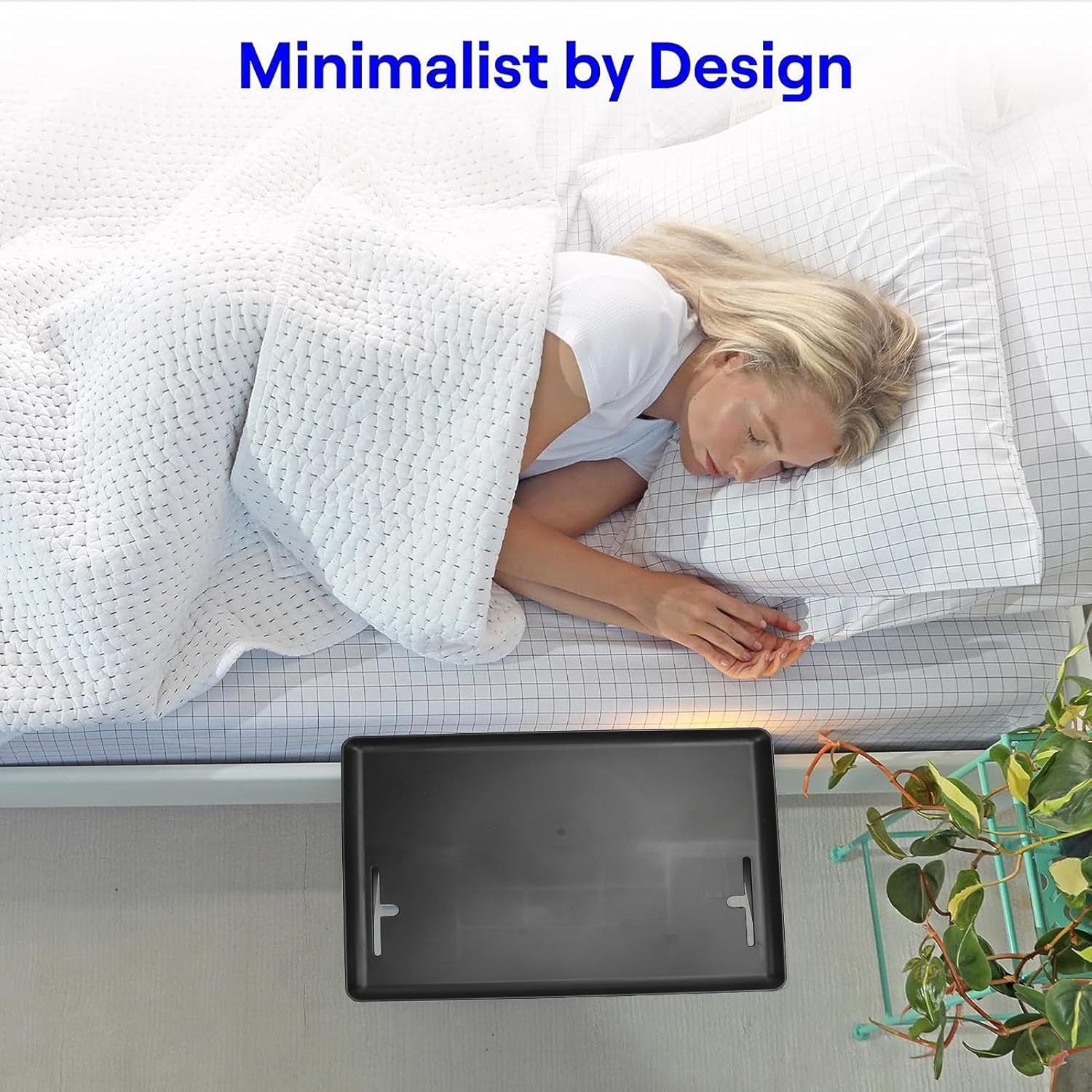 Bed Side Shelf, Cable Management Hole, Easy Clamping, Sliding Shelf Design, Small Living Areas, Urban Dwellers, Ideal Solution for Dormitory Life, Additional Nightstand Tray