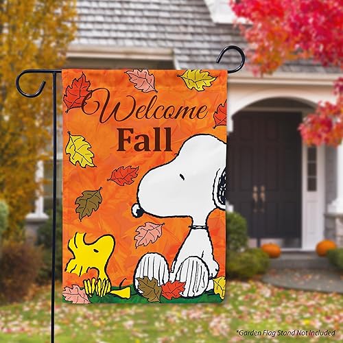 Miniatura 4 de Flagology. com Falling Leaves Welcome Snoopy & Woodstock - Bandera de jardín de 12.5 x 18 pulgadas, bandera para exteriores, tela exclusiva de