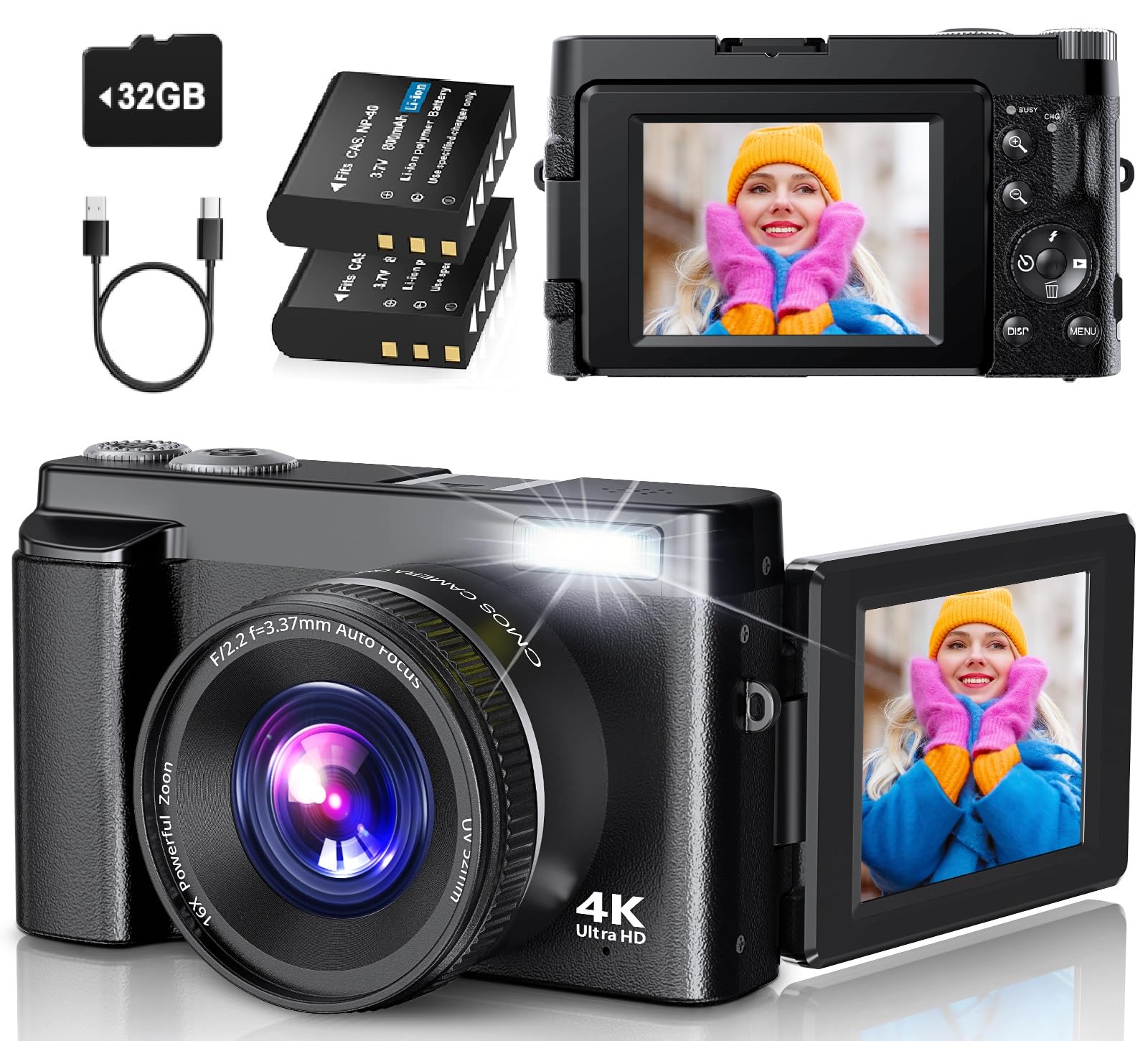 4K Digital Camera for Photography Autofocus