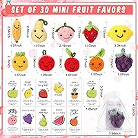 Vista 2 de Shappy 10 Sets Inspirational Positive Fruit Toy Gift Cute Funny Wool Knitted Fruit Mini Employee Appreciation Gift Motivational Pun Card Organza Bag