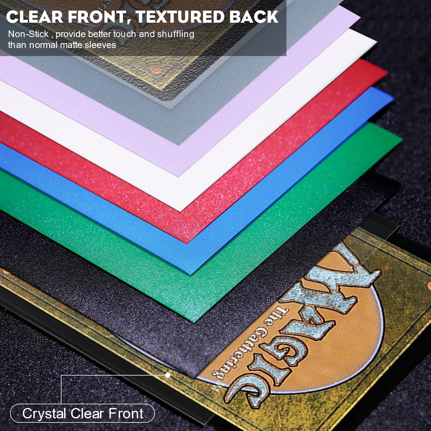 Gray MTG Card Sleeves 300CT, Matte Textured Back Card Sleeve Deck Card Protectors, Standard Size Card Sleeves for MTG, Baseball Card, Sports Cards, Game Card