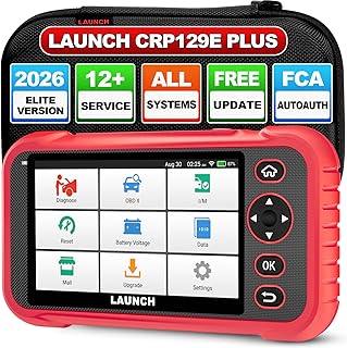 LAUNCH CRP129E Plus OBD2 Scanner, All-in-ONE Full System Diagnostic Scan Tool, Lifetime Free Update, 12 Reset Oil/TPMS/EPB/SAS/BMS/Throttle Reset, Injector Coding, FCA AutoAuth, Battery Test,Auto VIN