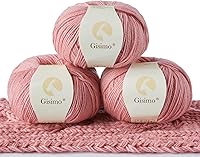 Vista 22 de 100% hilo interior de cachemira mongol, hilo lujoso y suave de 6 capas para tejer a mano y ganchillo (gris claro, 1 bola)