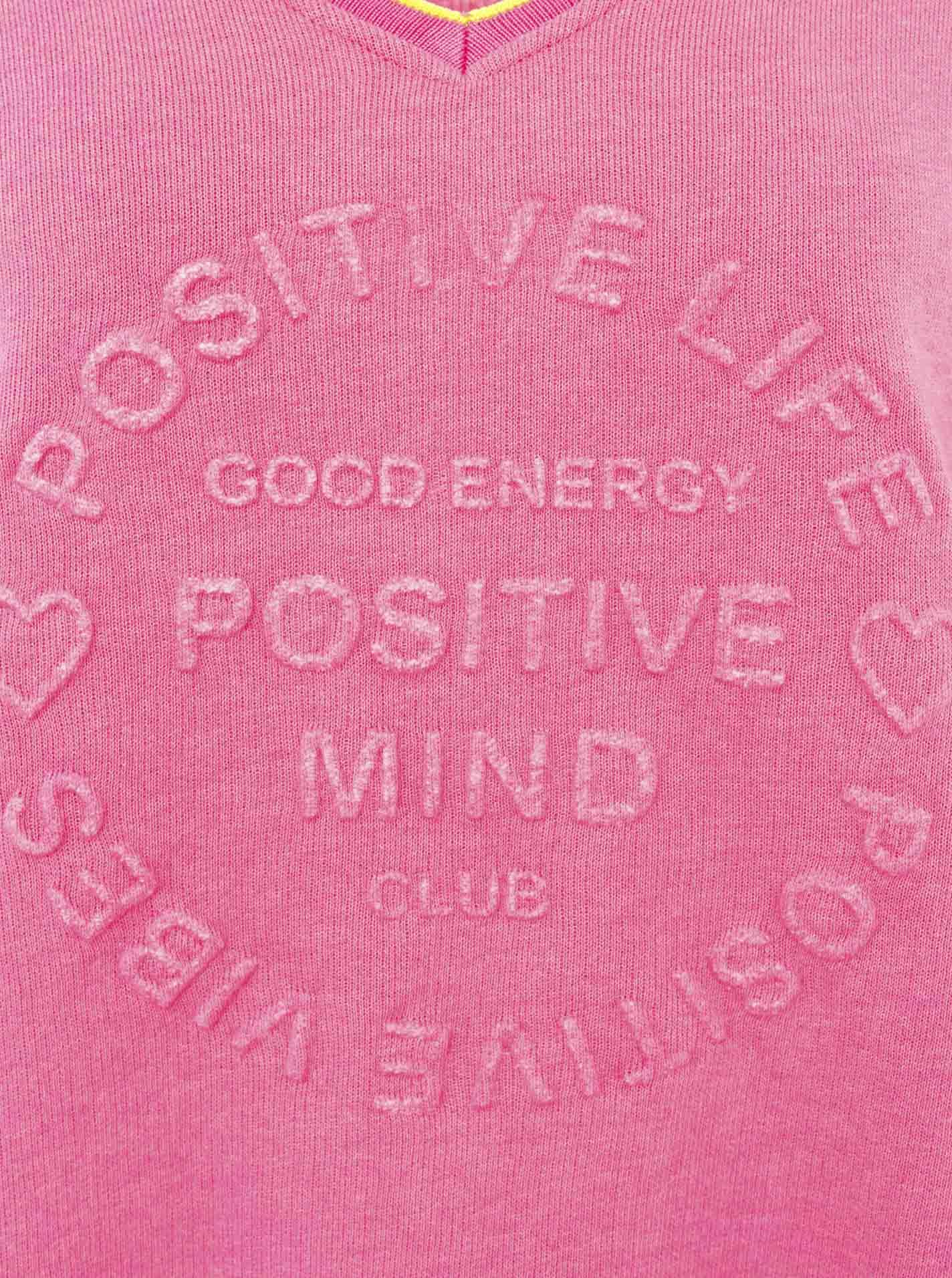 Zwillingsherz Damen Sweatshirt mit Schriftzug – Oversize Pullover aus Baumwolle – Langarmshirt mit V-Ausschnitt – Bequemes Freizeit Oberteil mit positiver Botschaft – Casual Look für Alltag