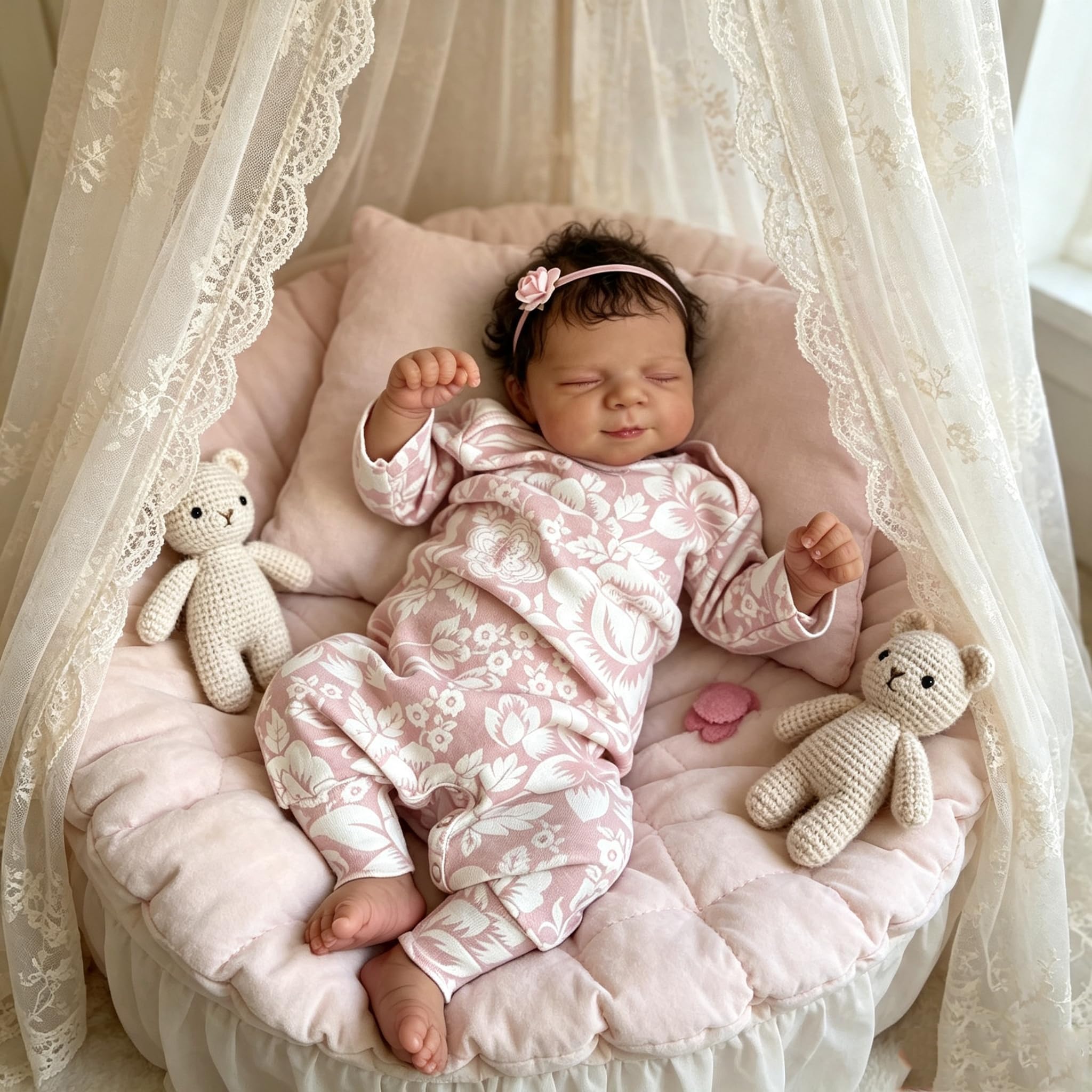 RXDOLL Muñecas de bebé afroamericanas realistas de silicona de cuerpo completo de vinilo de 18 pulgadas, muñecas de bebé recién nacidas realistas que parecen la vida real, regalos para niños a partir
