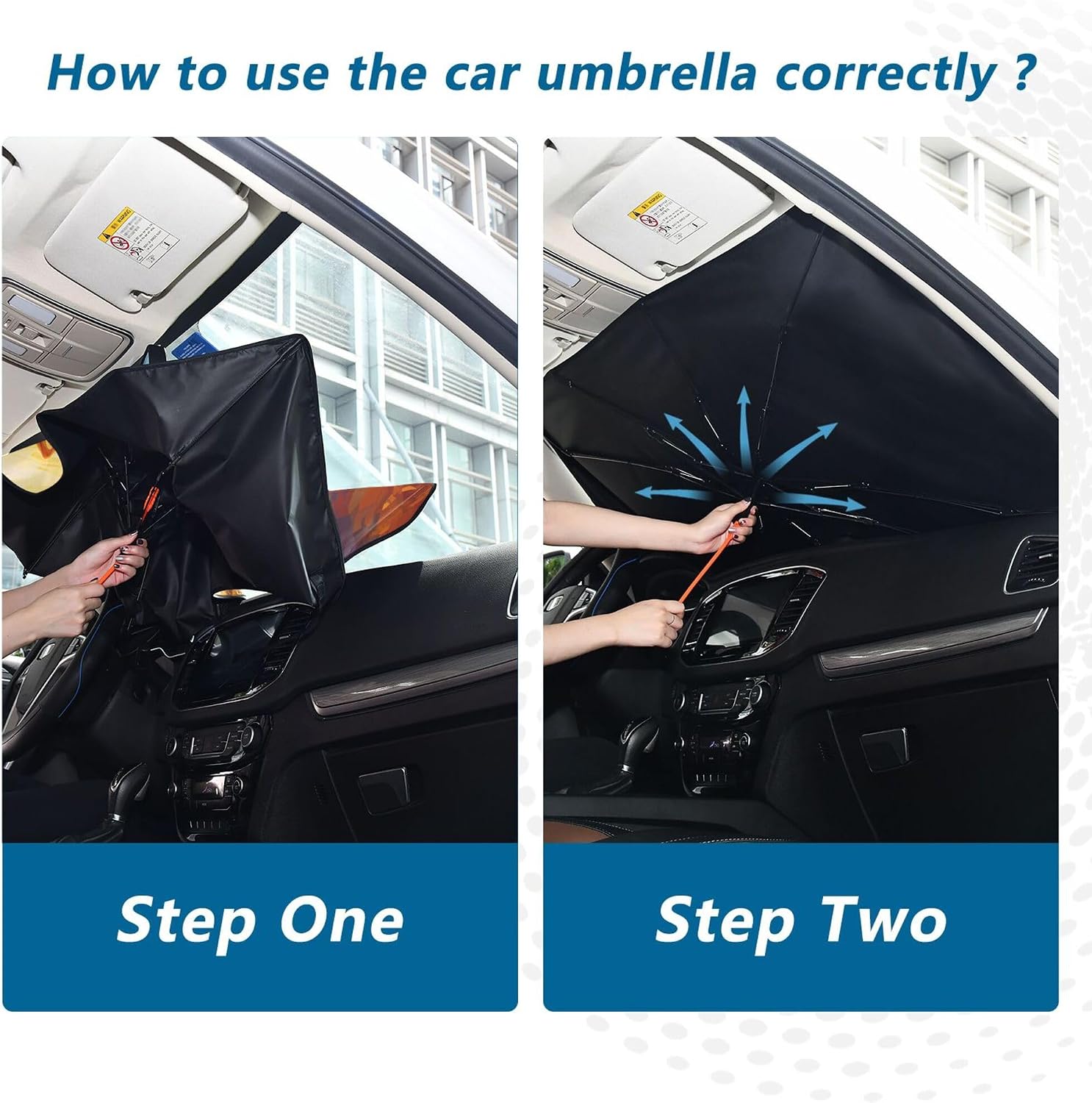 Car Umbrella Sun Shade Cover, Forest and Dog Umbrella Sun Shade for Car Truck Window Front Windshield, Blocks UV Rays Sun Visor Protector Sun Heat Reflector to Keep Your Vehicle Cool