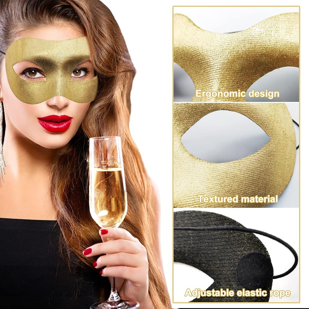 Hollowfly 200 Stück Maskerade Masken Bulk – Vintage-Look In Gold, Silber, Schwarz, Kupfer Für Karneval, Cosplay & Party