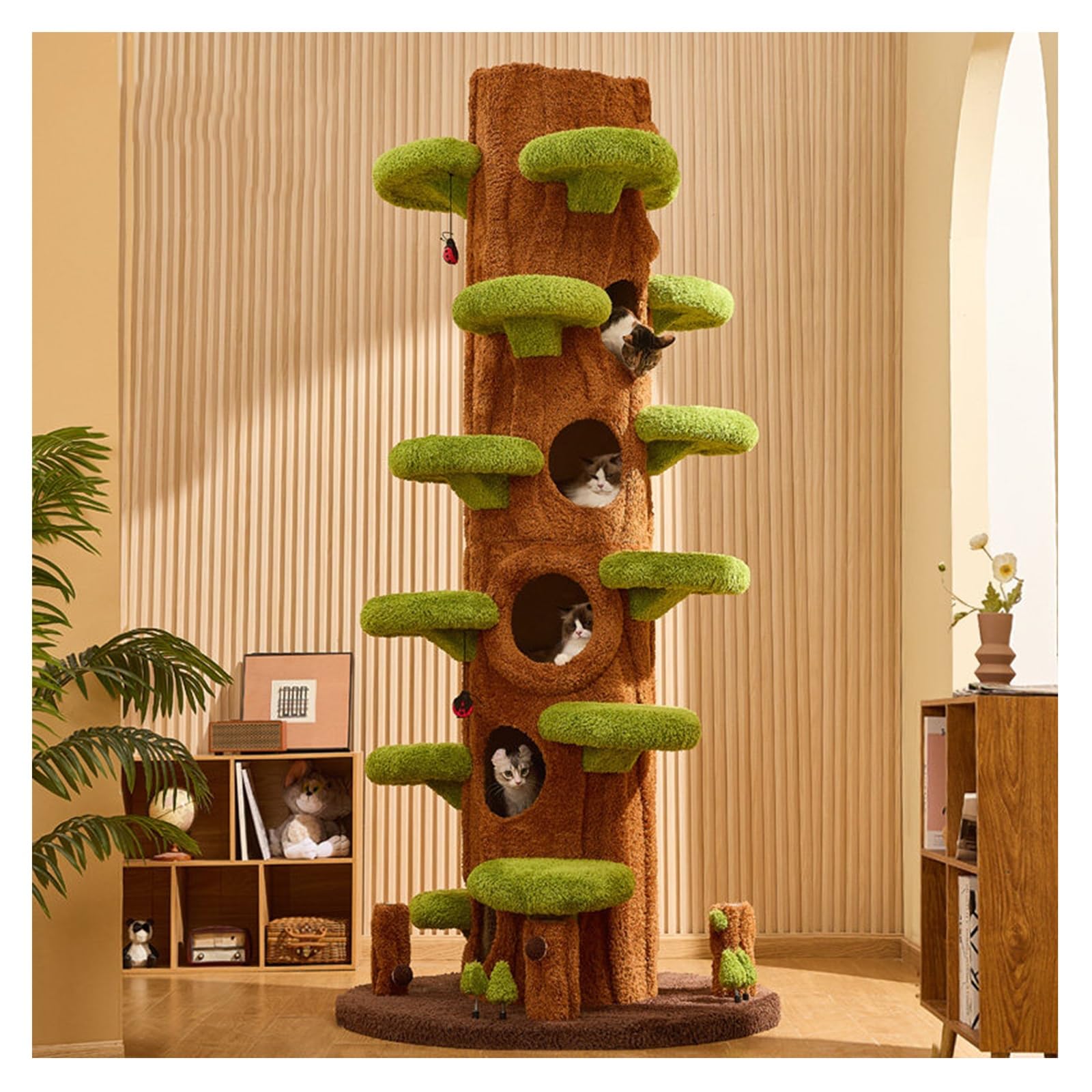 Grande Tiragraffi H230cm (90,6") con Tiragraffi in Sisal Attività di Arrampicata Su Più Livelli Include Piattaforma di Riposo in Peluche Tiragraffi per Gatti a Più Livelli Tana Nascosta