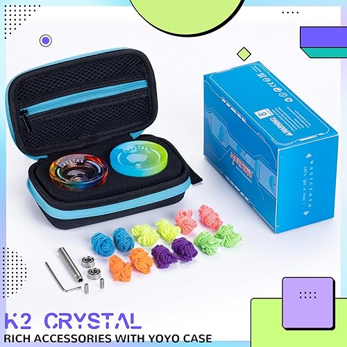 Miniatura 9 de Yoyo K2 Crystal - Yoyo profesional sensible para niños principiantes, yoyo de doble propósito para avanzados + rodamientos Yo Yo extra insensibles +
